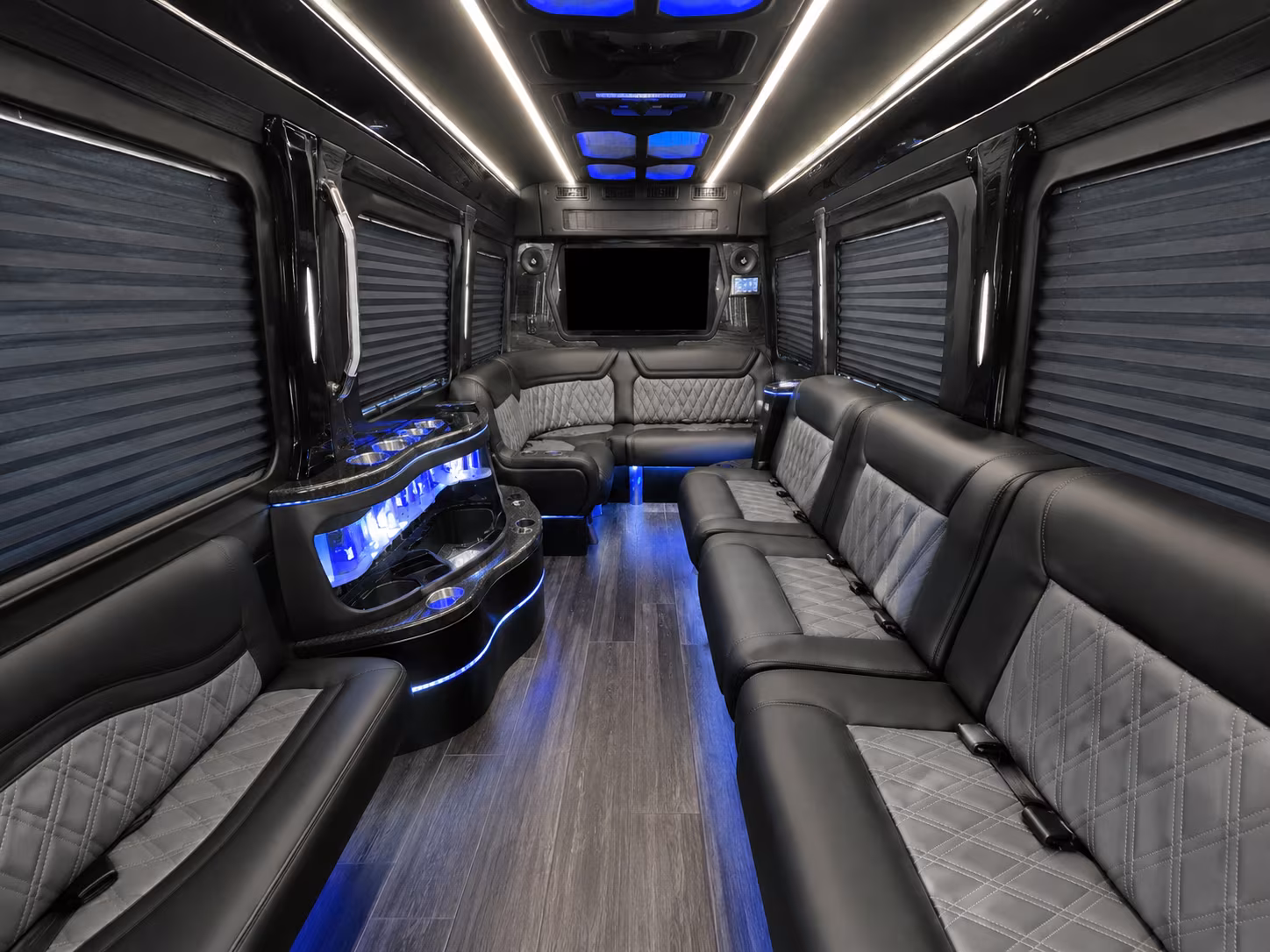 parma 30 passenger party bus inside